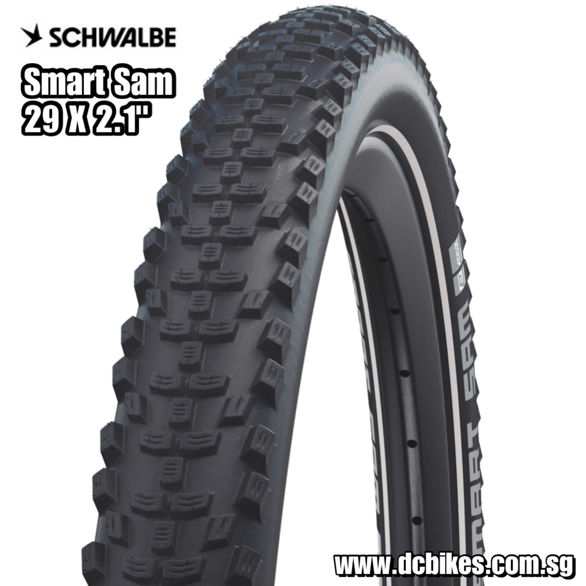 Schwalbe Smart Sam 29x2.10 MTB Tire - Knobby Off-Road Mountain Bike Tyre, Addix Compound