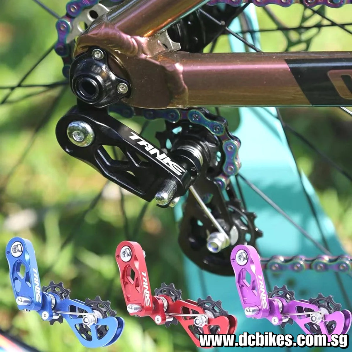 Black Blue Red Purple Single Speed Bicycle Derailleur Chain Tensioner