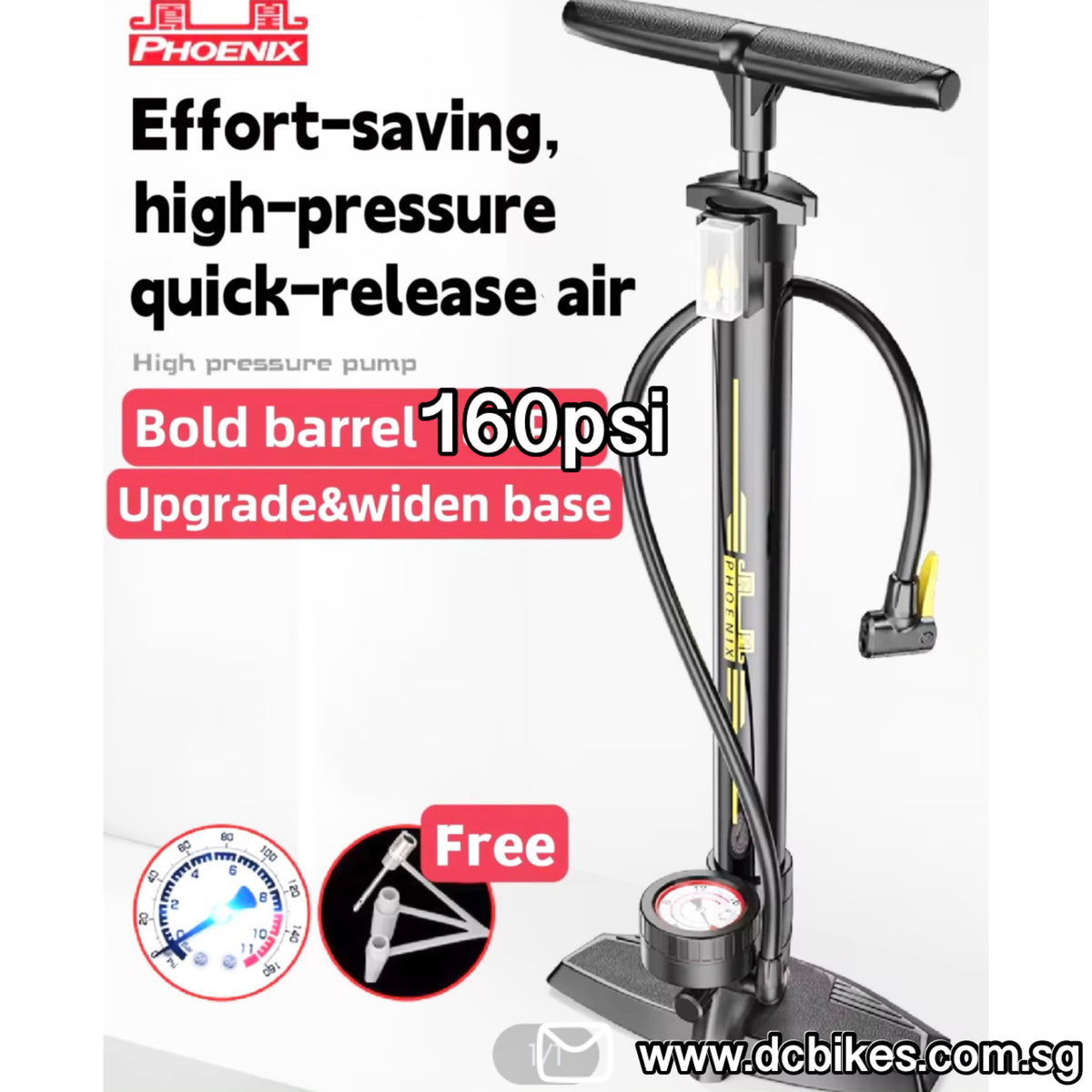 Floor Pump Bike Air Pressure Machine Husky Bicycle Floor Pump BP15