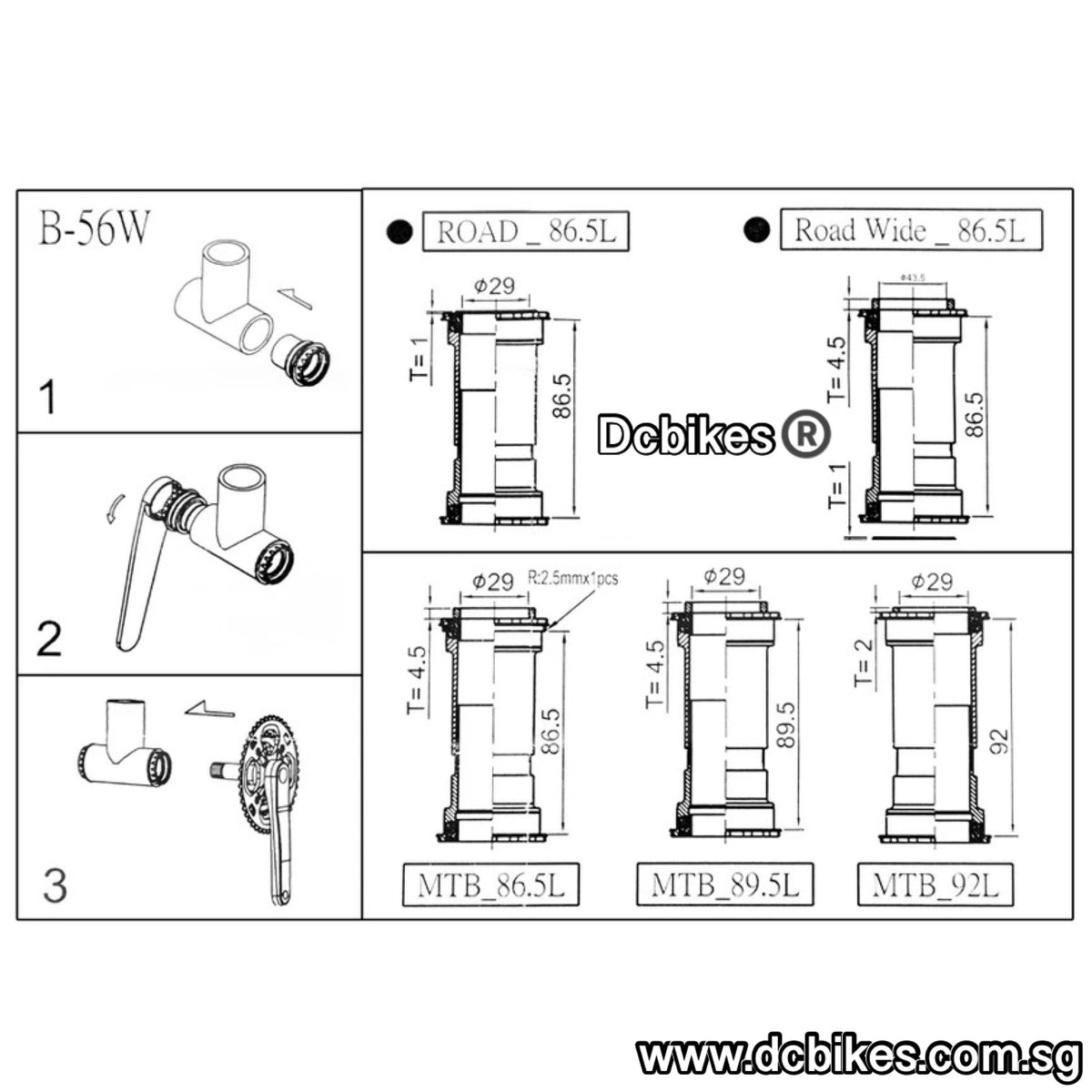 Boîtier De Pédalier Intérieur Token Press Fit – BB86R, Compatible BB386 & Sram BB30 – Neuf
