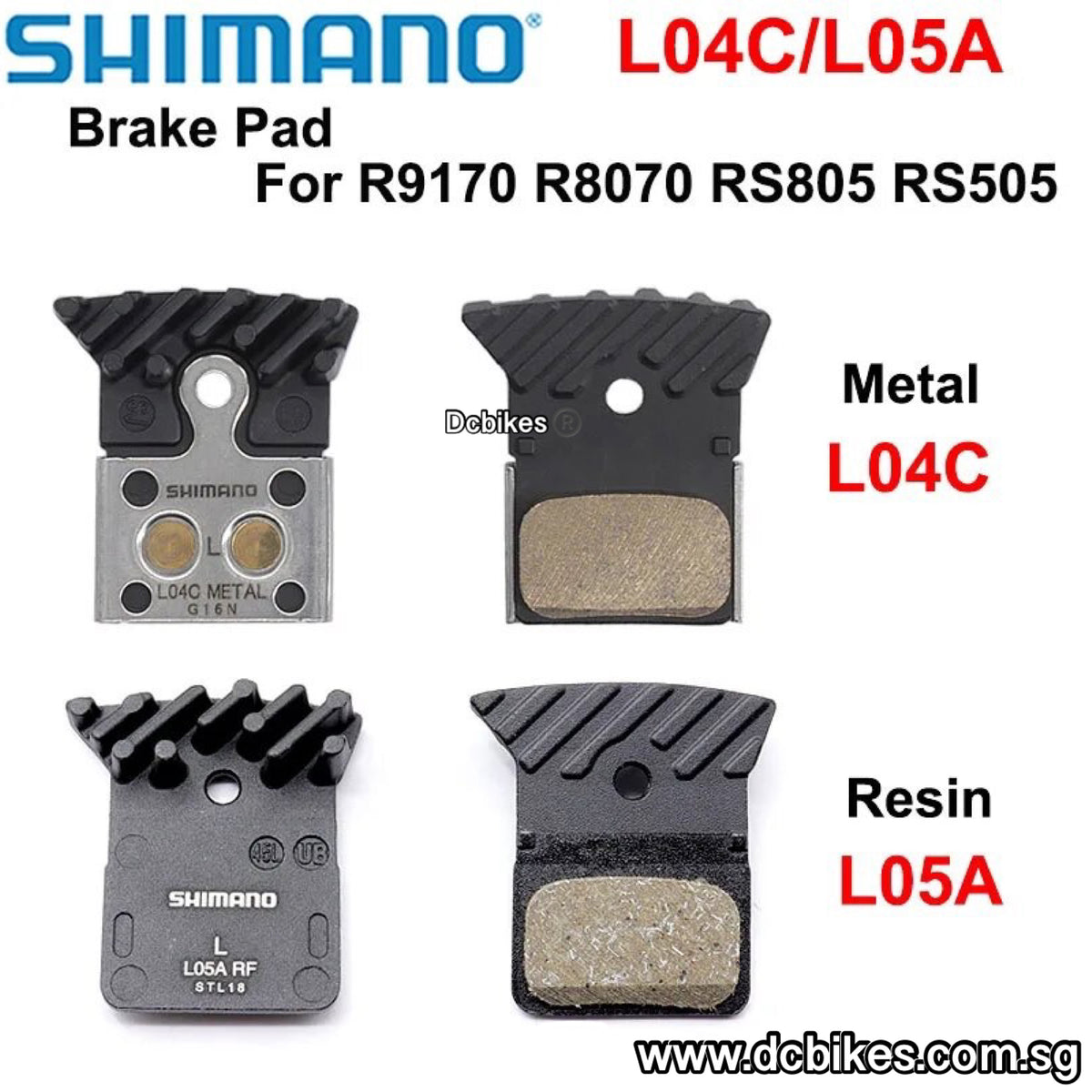 Shimano Ultegra Resin Metal Ice Tech Brake Pads For Flat Mount L02A L03A  L05A L04C