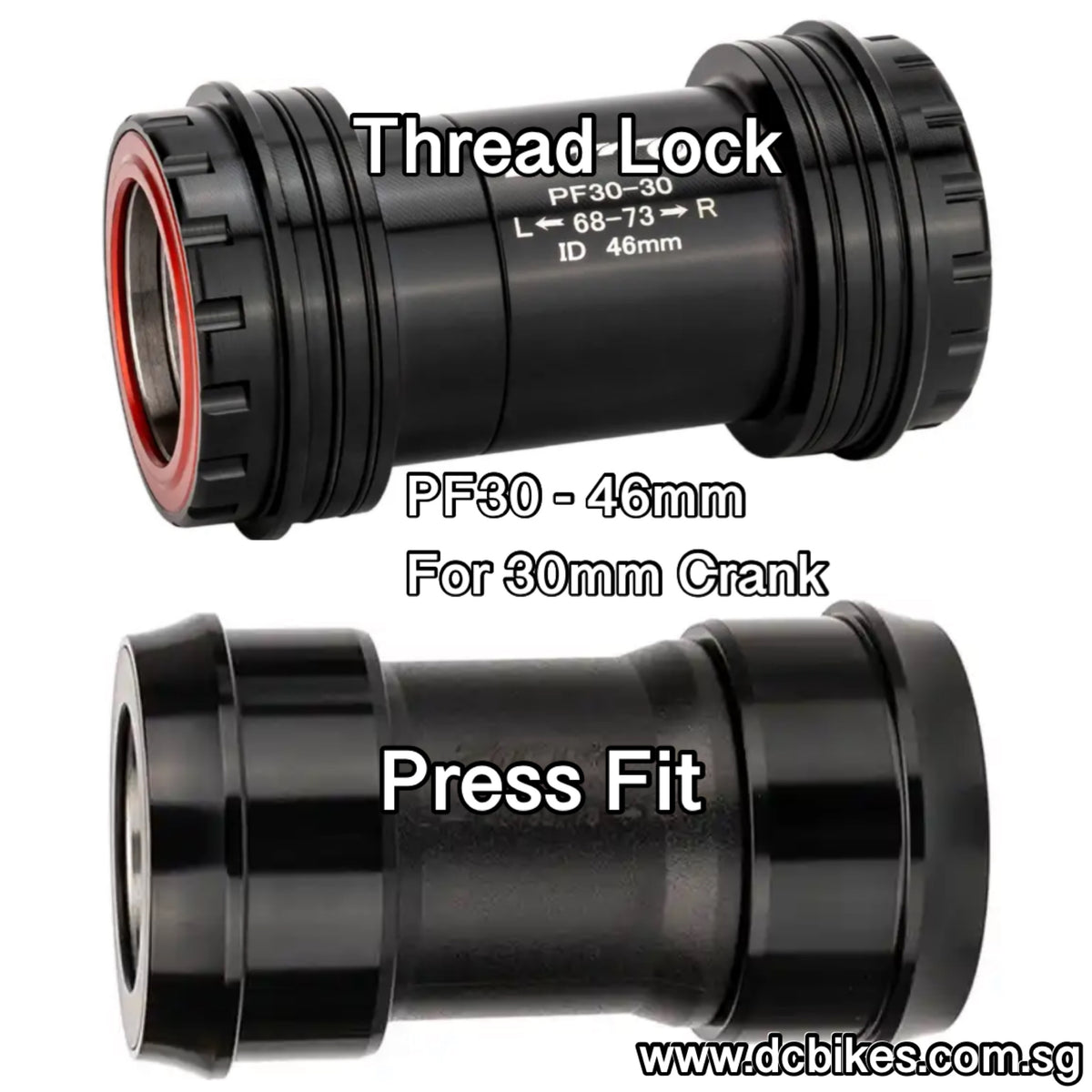 PF30 Press Fit Thread Lock Bottom Brackets BB For 30mm Crank