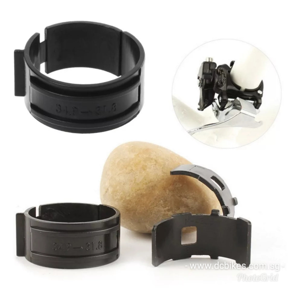 31.8mm to 34.9mm Bicycle Front Derailleur Shim Plastic Adapter