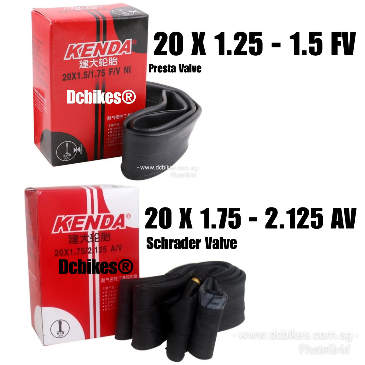 Kenda 20 X 1.25-1.5 Presta/Schrader 20 X 1.75-2.125 Inner Tube