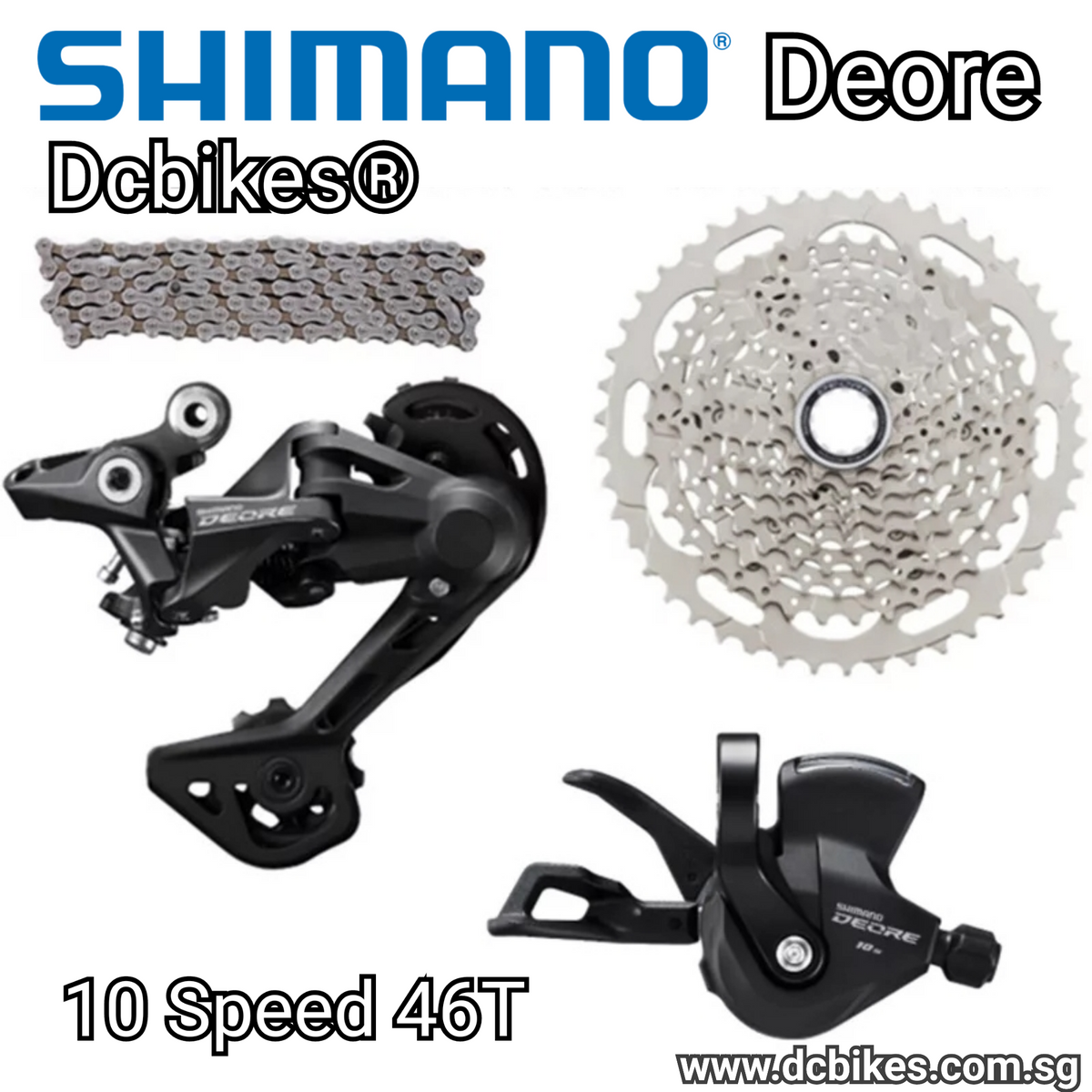 Shimano 10 Speed Deore M4100 Shifter Rear Derailleur 46T