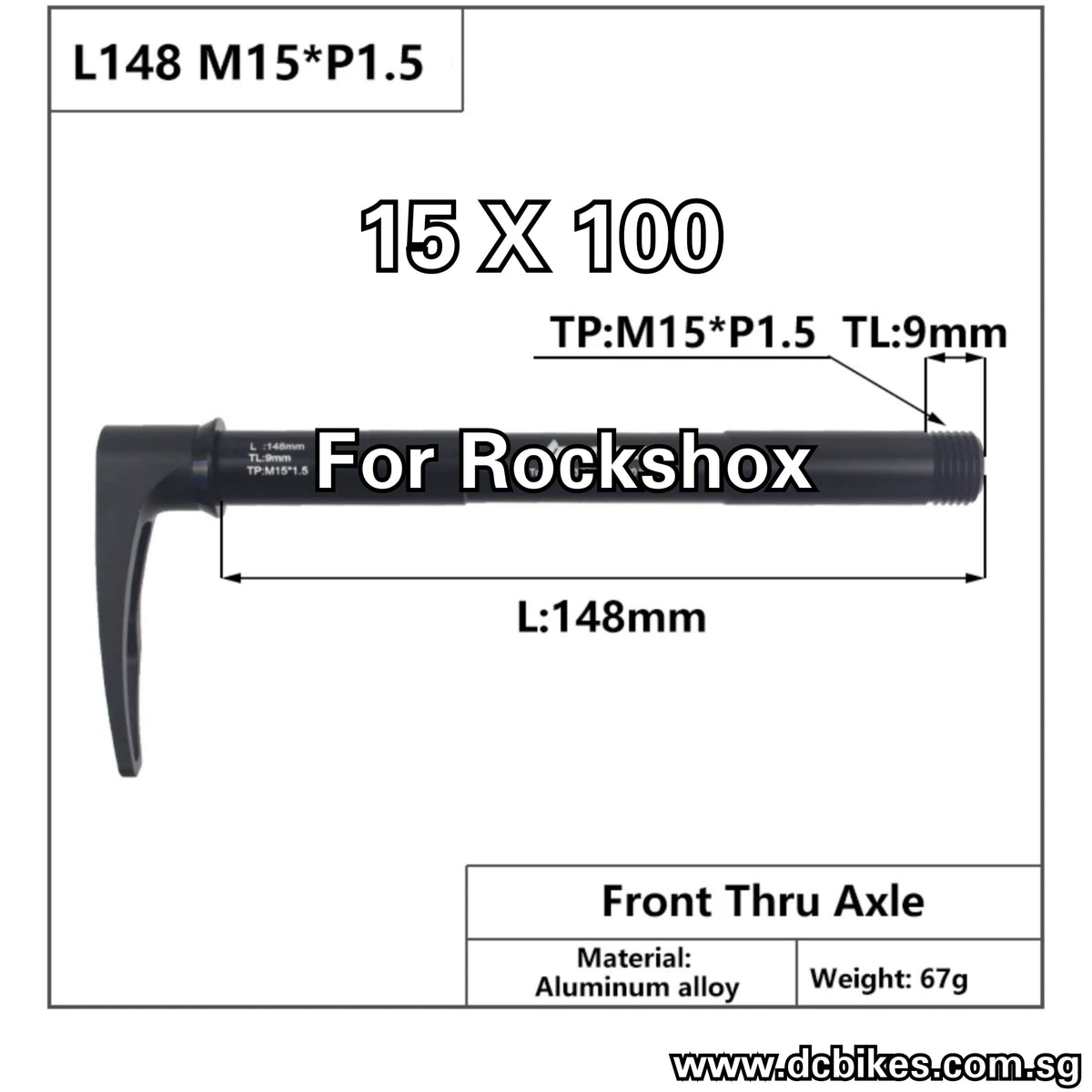 Front 15mm X 100mm | 110mm Boost Thru Axle Aftermarket Replacement