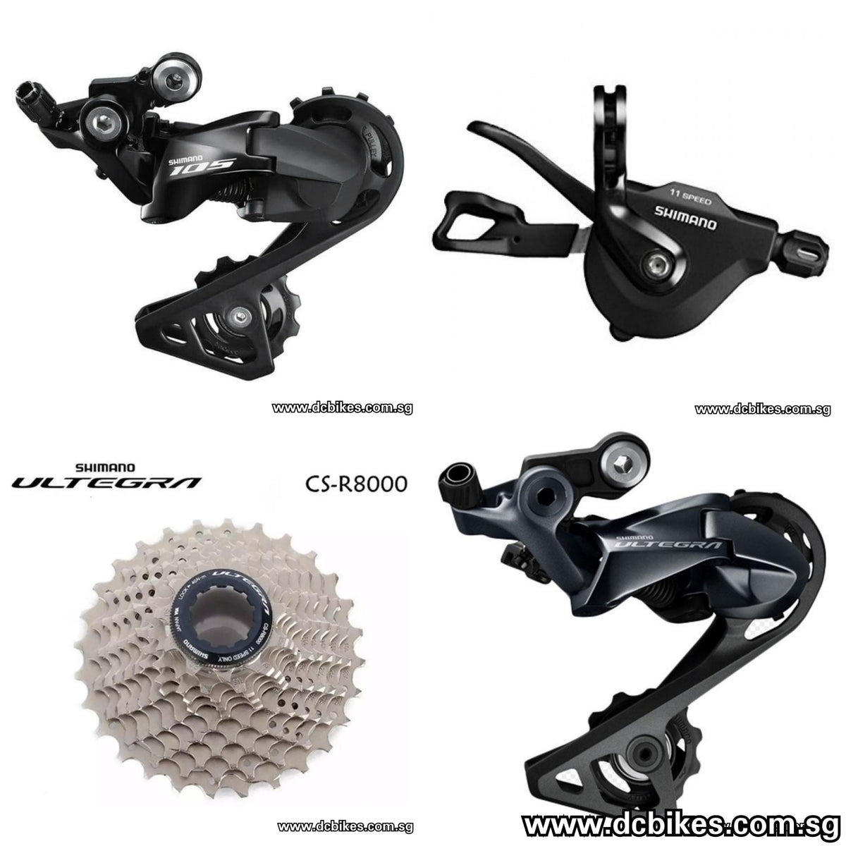 Shimano Ultegra R8000 R7000 105 11 Speed Flat Bar Shifter/32T 34T Cassette/Gs Medium Derailleur
