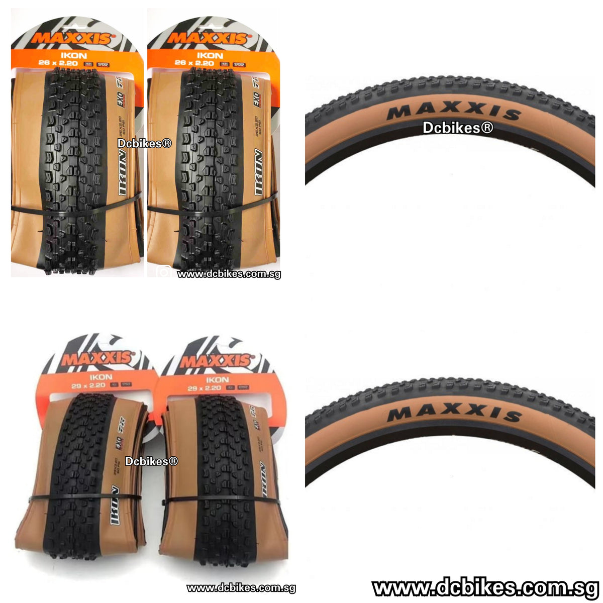 Maxxis X Ikon EXO Chocolate MTB Tubeless Ready Folding Tyres (2 Tires)