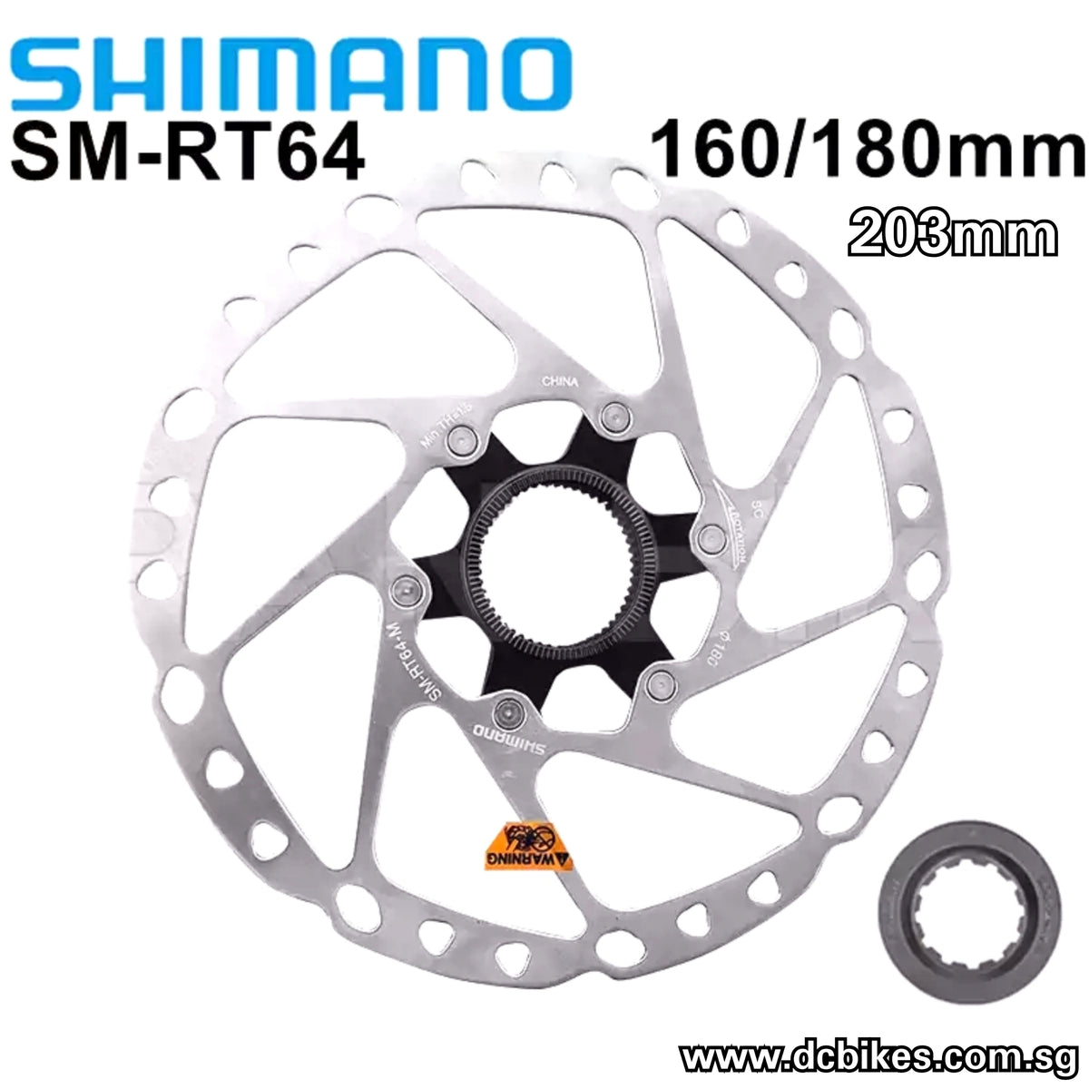 Shimano 160mm 180mm 203mm RT-64 Centerlock Deore Disc Brake