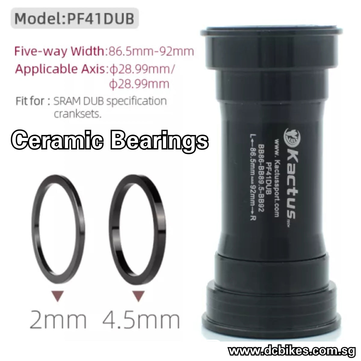 41mm BB86 BB92 Press Fit Bottom Brackets BB For Sram Dub Crank