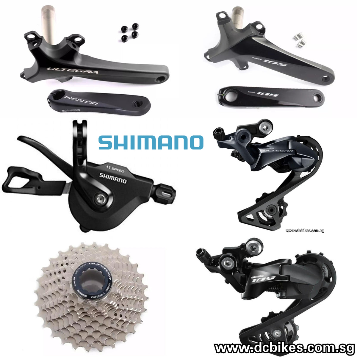 Shimano Ultegra R8000 R7000 105 11 Speed Flat Bar Shifter/32T 34T Cassette/Gs Medium Derailleur