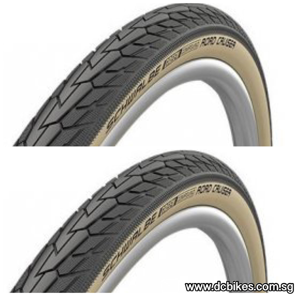 Schwalbe 26 X 1.75 Road Cruiser Skinwall Off White Wired Tyres Etrto