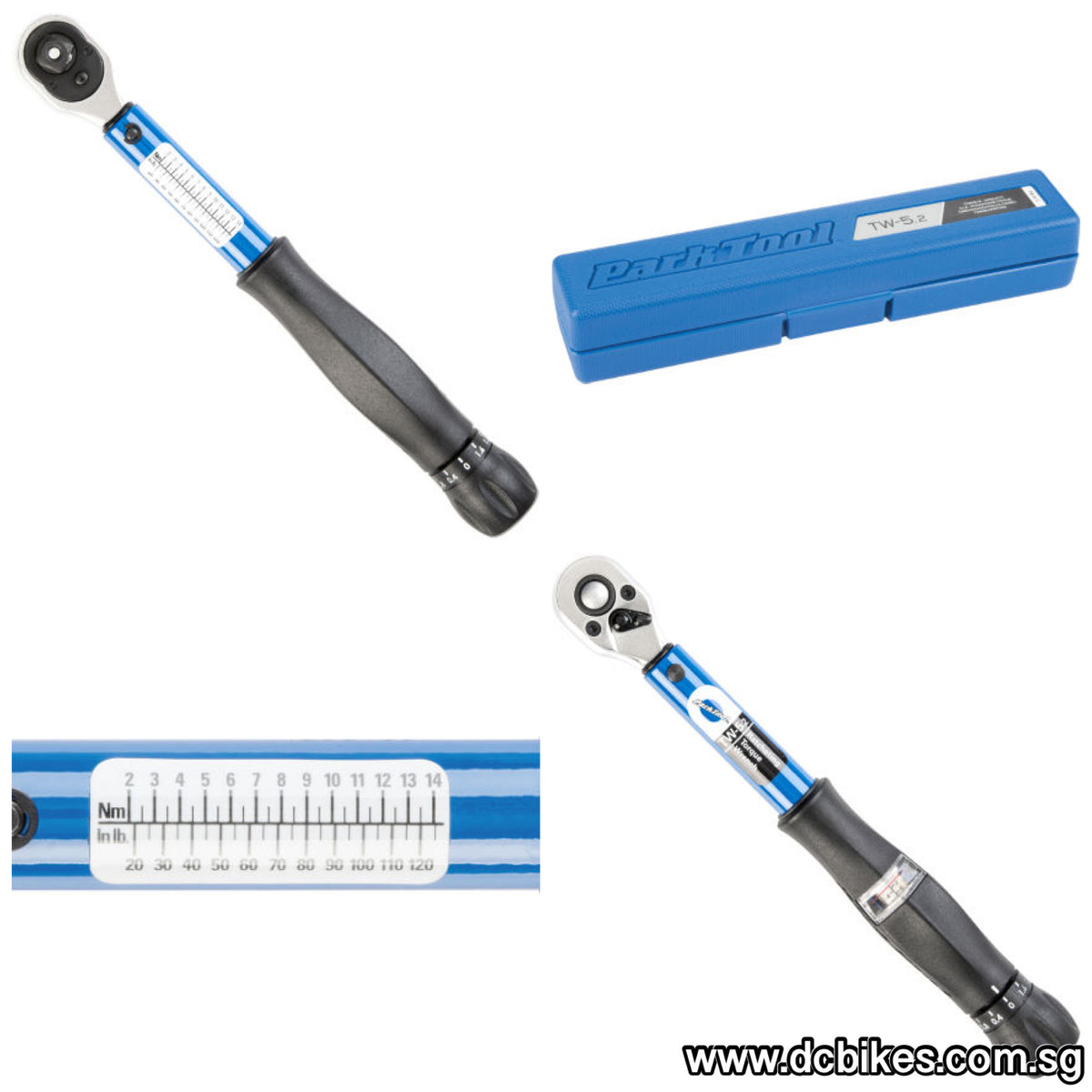 Park Tool TW-6 Ratcheting Click-Type Torque Wrench (10-60Nm) (3/8'' Driver)  - Performance Bicycle