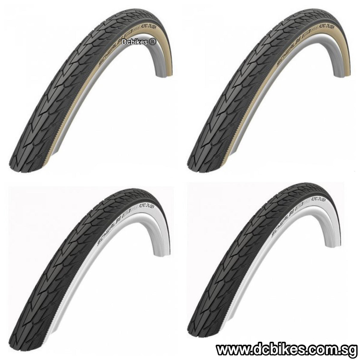 Schwalbe 26 X 1.75 Road Cruiser Skinwall Off White Wired Tyres Etrto