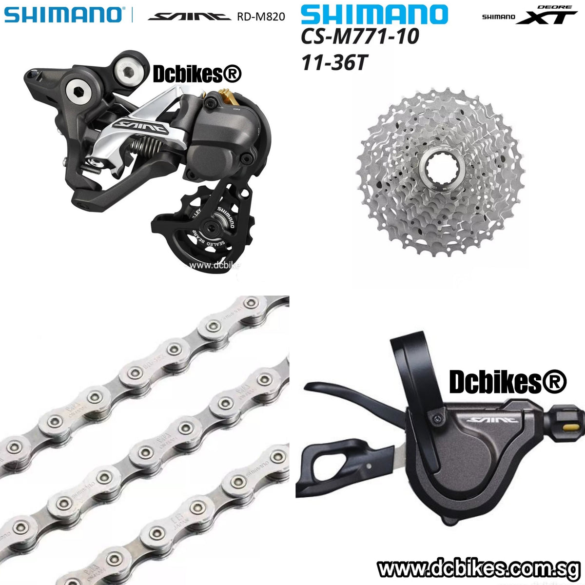 Shimano 10 Speed Saint Derailleur M820 10S Shifter XT 36T