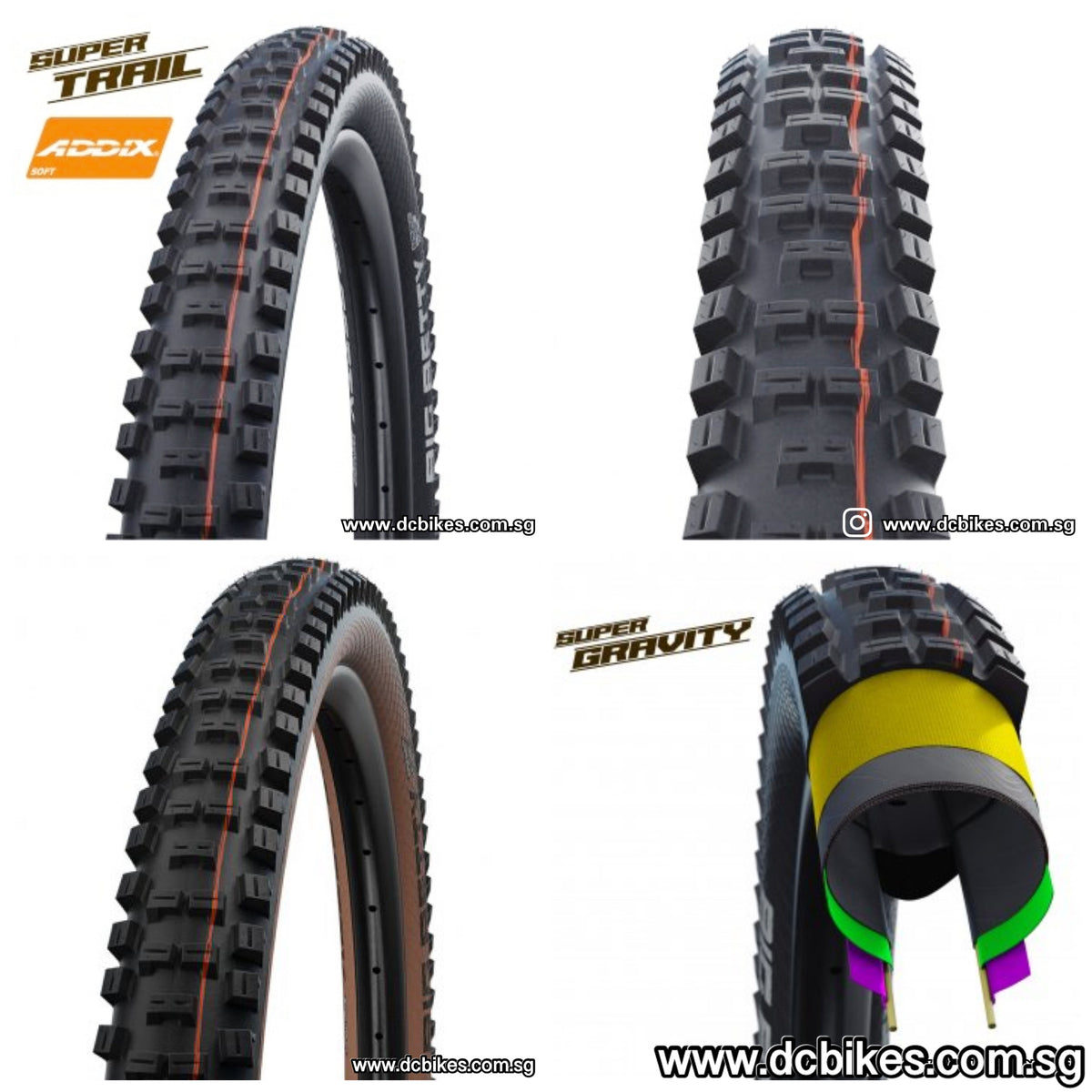 Schwalbe 27.5 | 29 X 2.4 Big Betty Black/Skinwall AddixSoft Folding  Tubeless Tyres (1 Tire)