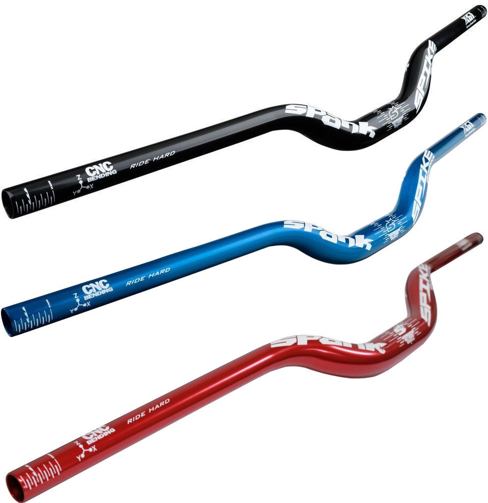 SPANK Spoon Stuur 800mm - 35mm Diameter, 40mm Rise, Blauw MTB Stuur Voor Volwassenen