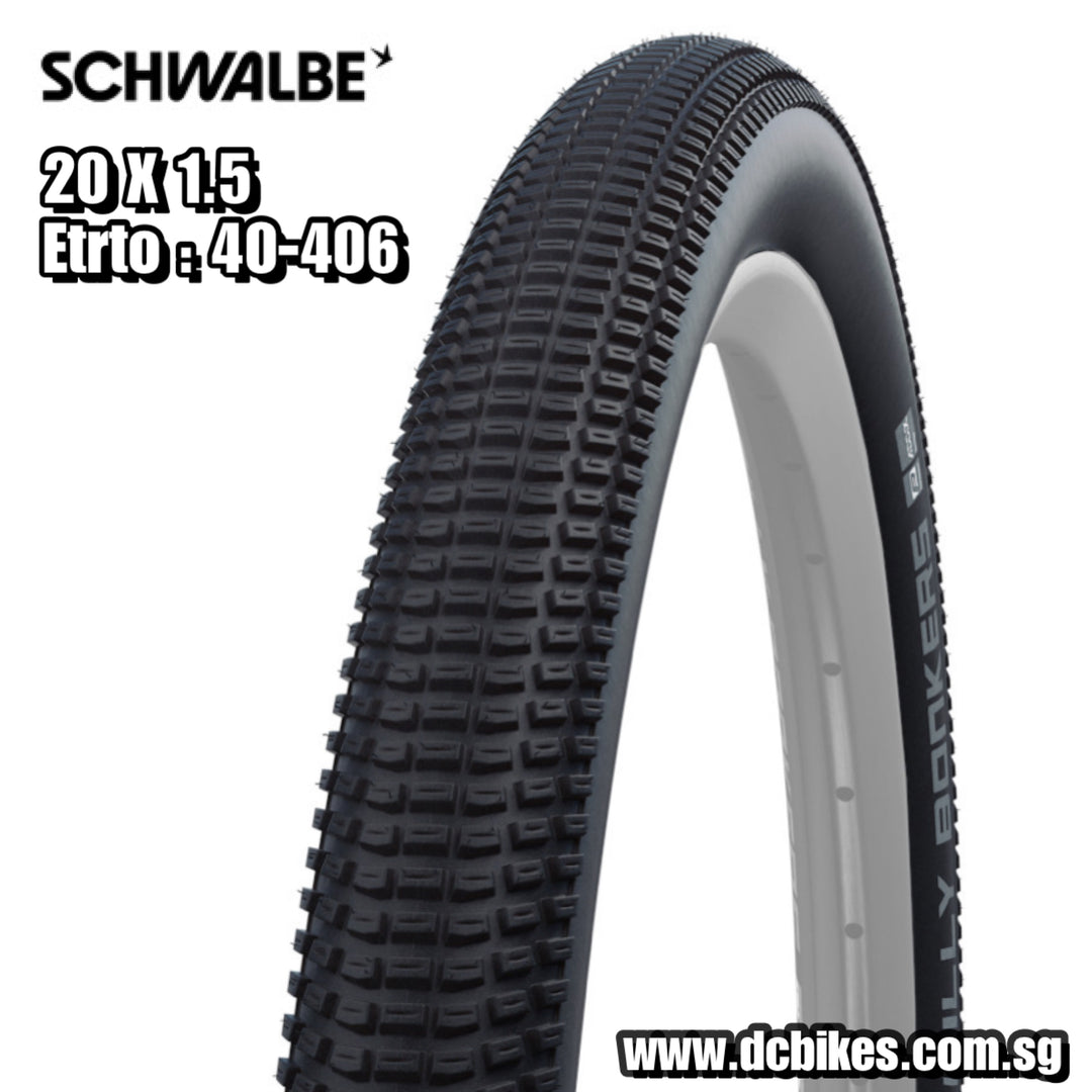 Schwalbe 20 X 1.5 Billy Bonkers Black Reflex Addix Folding Tyres