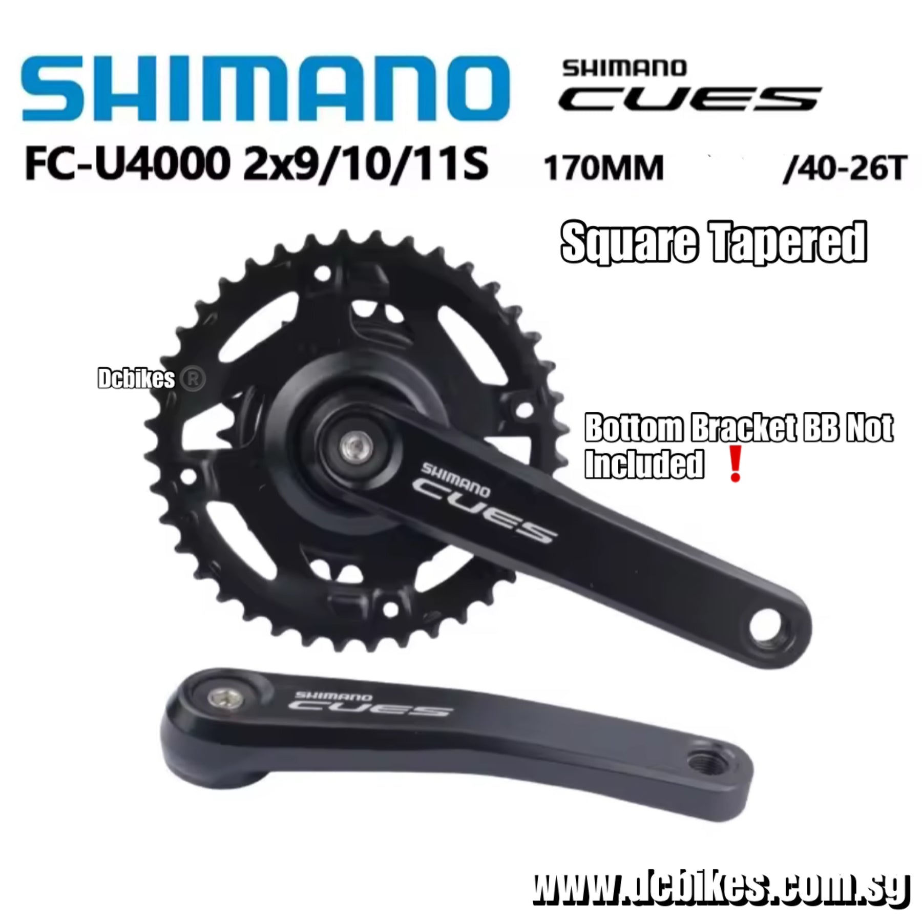 Shimano Cues U4000 Square Tapered Double Speed 22T-36T 26T-40T