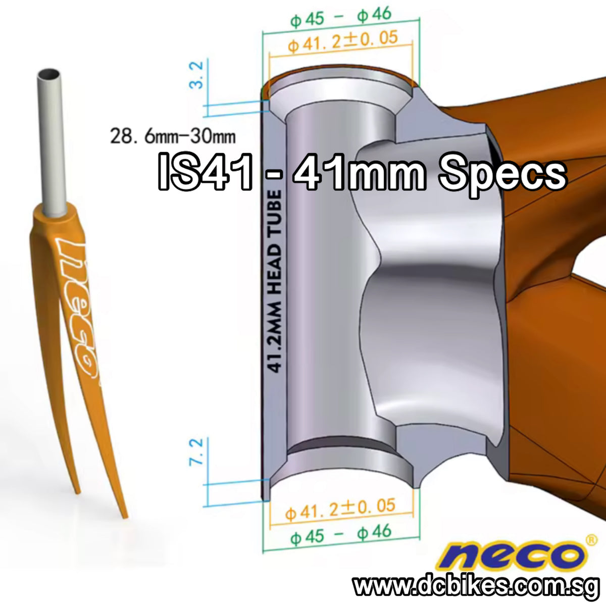 Neco IS41 IS42 Integrated Sealed Bearing Headset Dcbikes