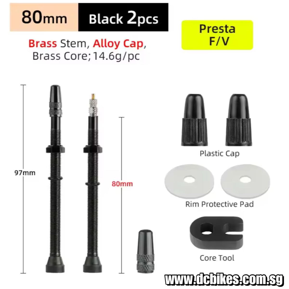 60mm | 80mm | 100mm | 120mm Universal MTB Road Bicycle Black Tubeless ...