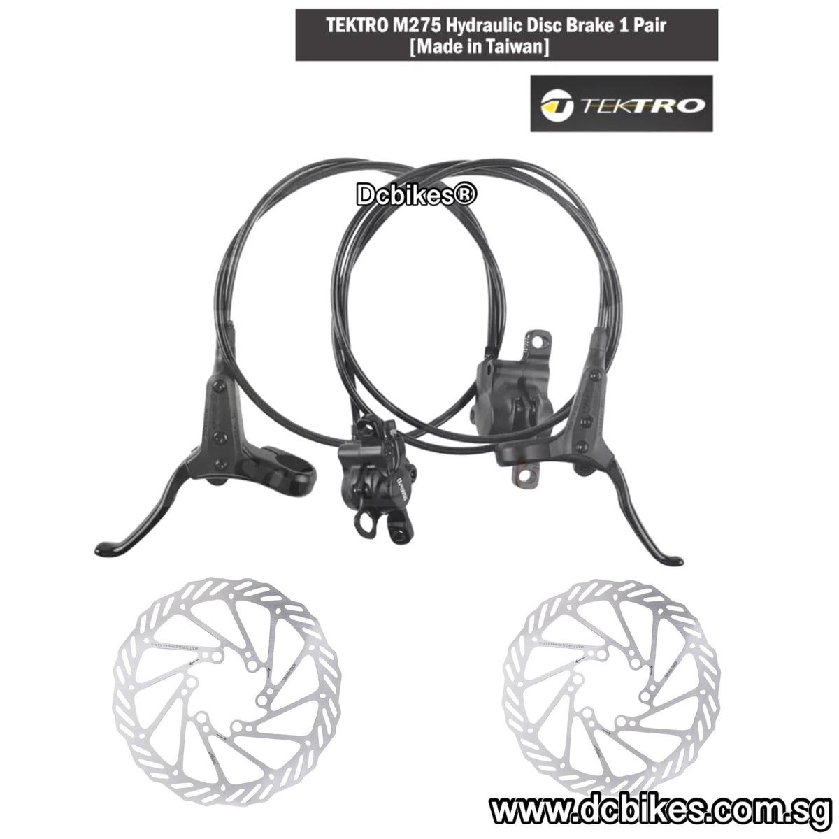 Tektro HD-M275 Bicycle Hydraulic Brakeset + 2 X 160mm G3 Disc Brakes R ...