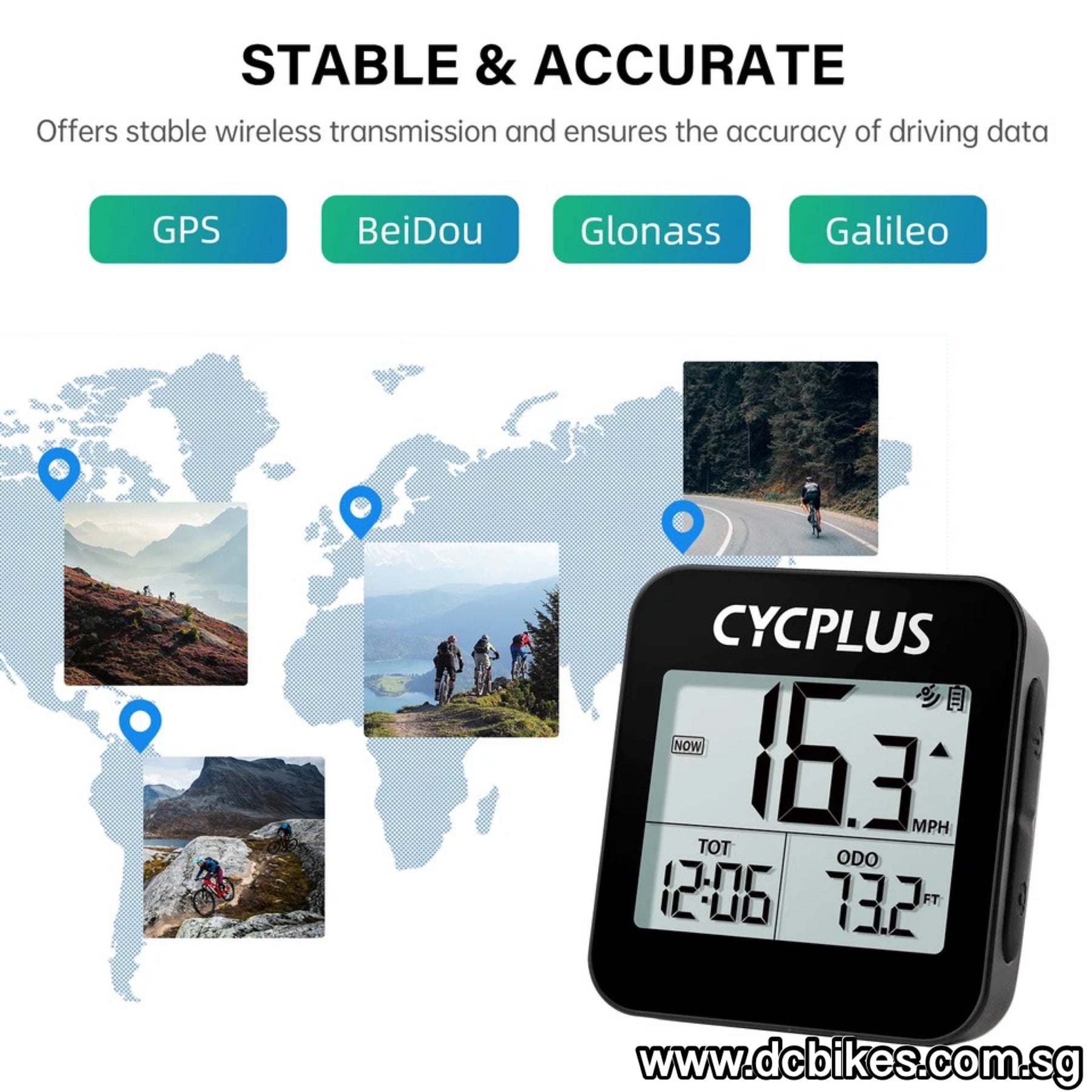 Cycplus Speedometer Cycplus Wireless GPS Bicycle Computer Stopwatch Cycling Odometer Speed ...