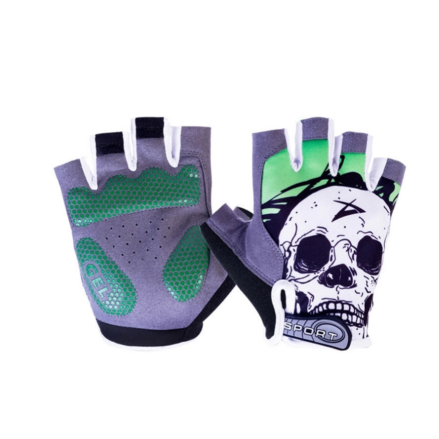 Skeleton Protective Half Finger Gloves - Main Image