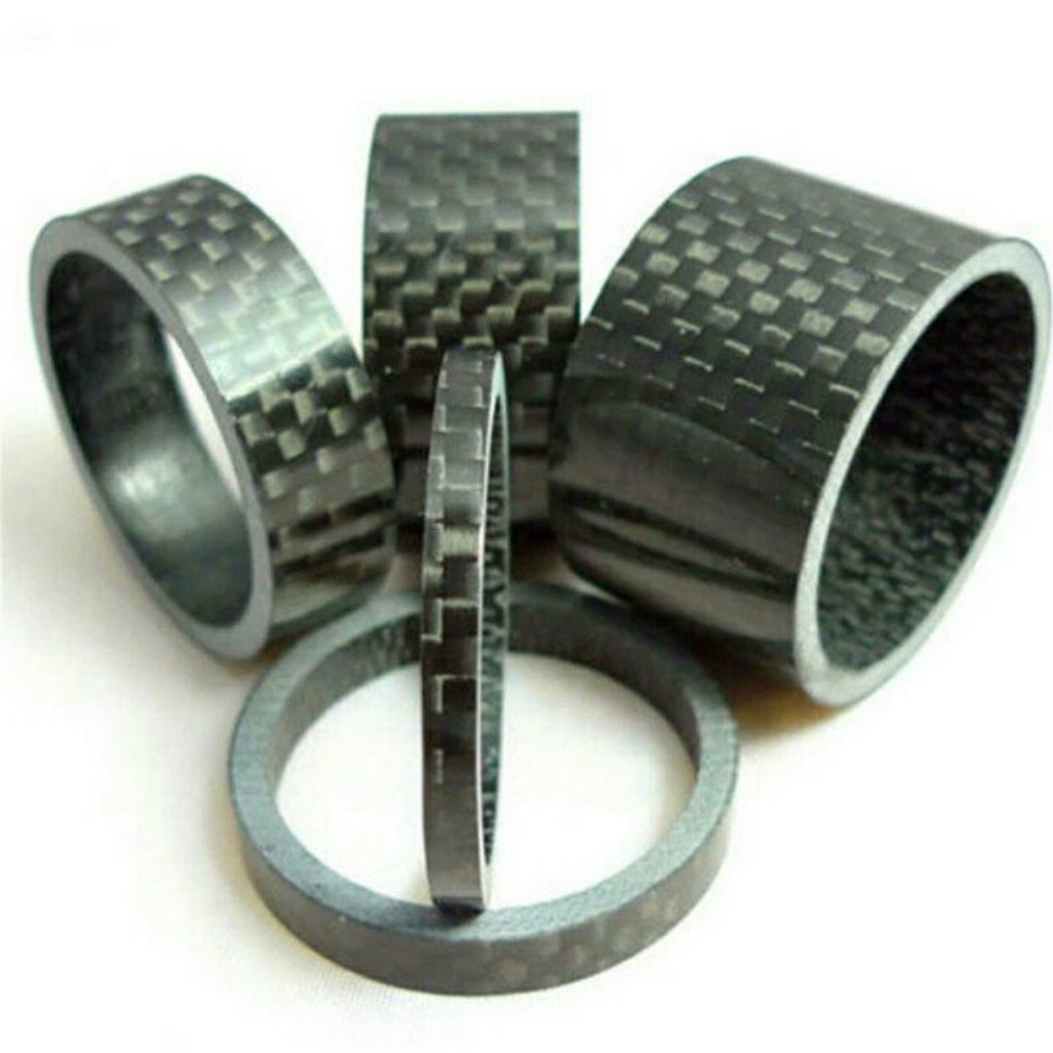 Carbon Fiber Bike 5-Piece Headset Spacer Kit 1-1/8
