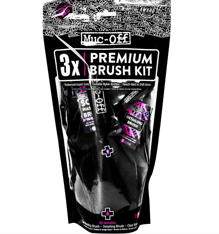 Muc Off 3 X Premium MTB Road Bike Maintenance Brush Set Dcbikes