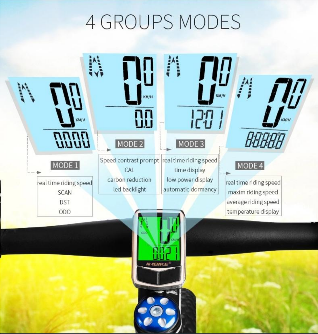 Gold Wired MTB Digital Speedometer Odometer Computer Dcbikes