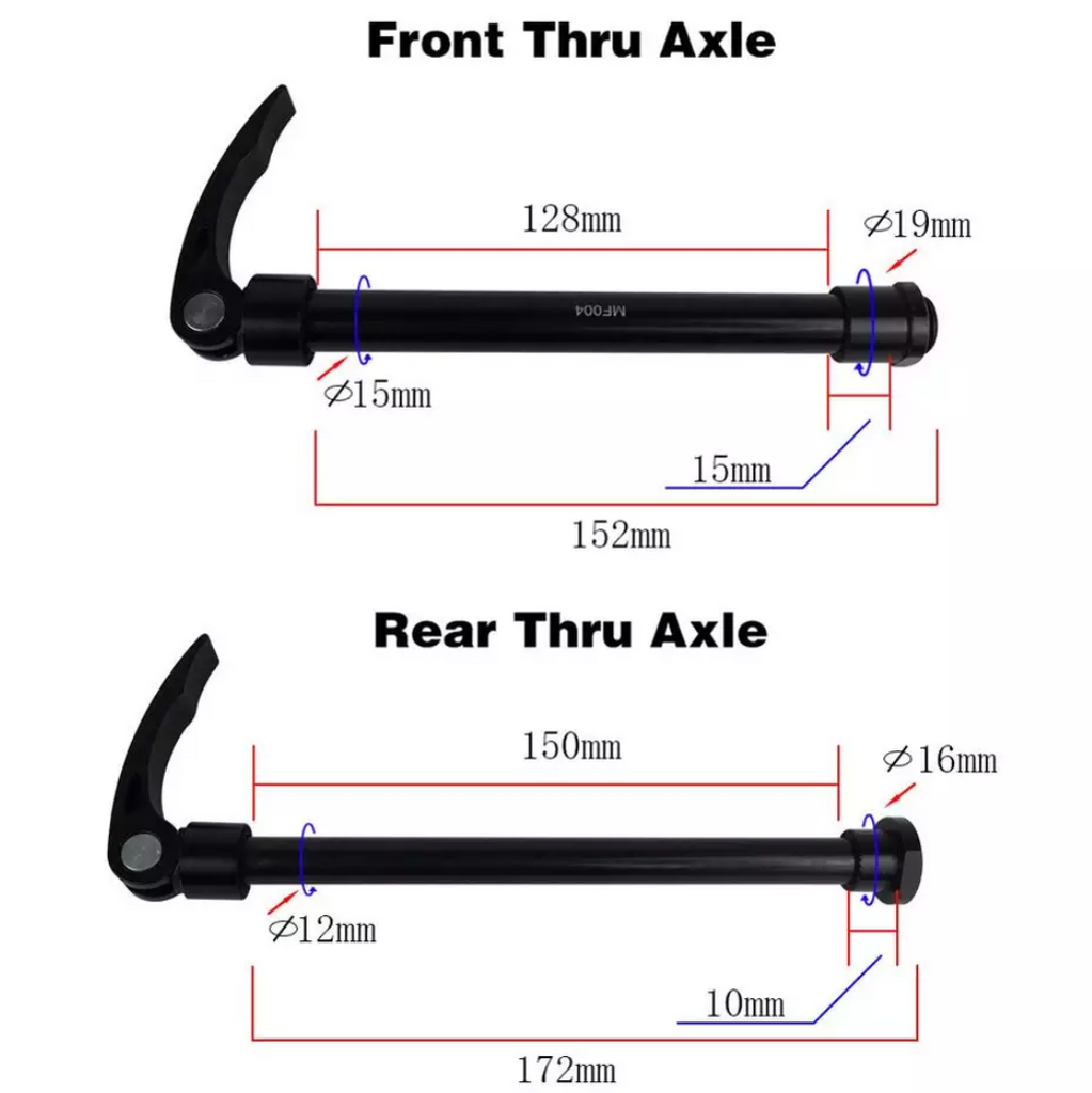 100 X 15mm OR 142 X 12mm Thru Axle MTB Quick Release QR Skewer