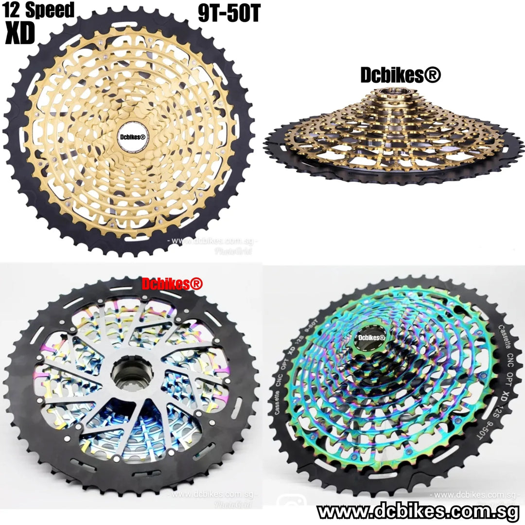 Gold | Oil Slick 12 Speed 9T - 50T For XD Driver Ultimate Rainbow