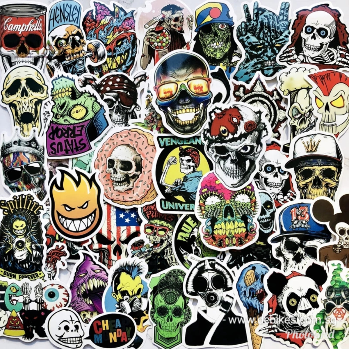 50 Pieces Evil Skull DIY Colour Random Sticker Bomb Decals – Dcbikes