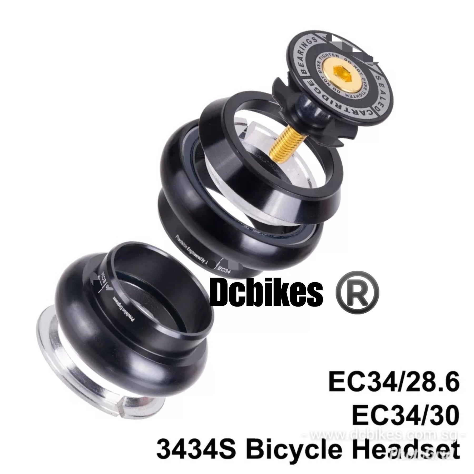 34mm EC34 1 1/8 Straight 28.6 Sealed Bearing Bicycle Headset – Dcbikes