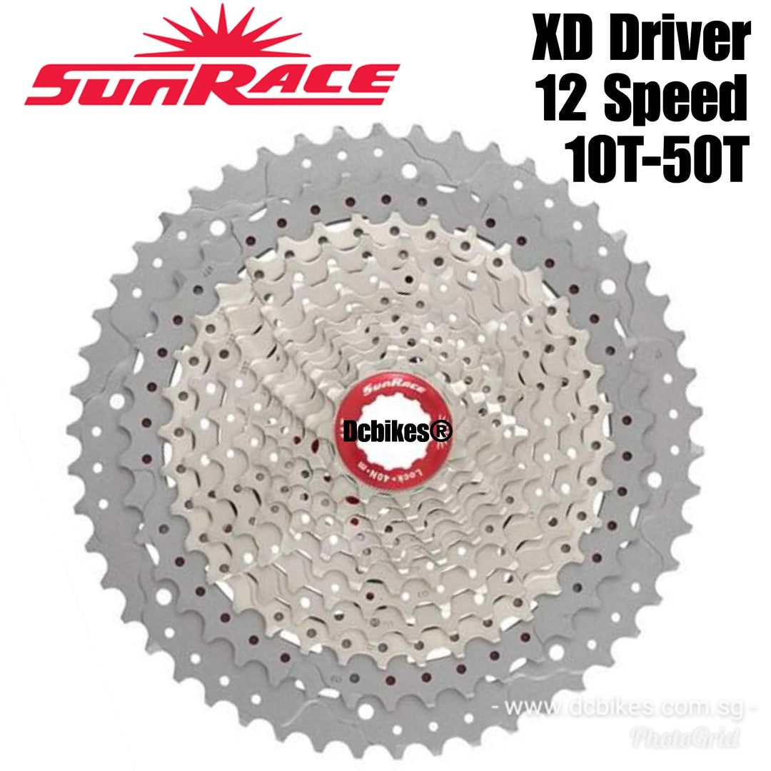 SunRace 12 Speed 50T Sram XD Driver MTB Silver/Black Cassette