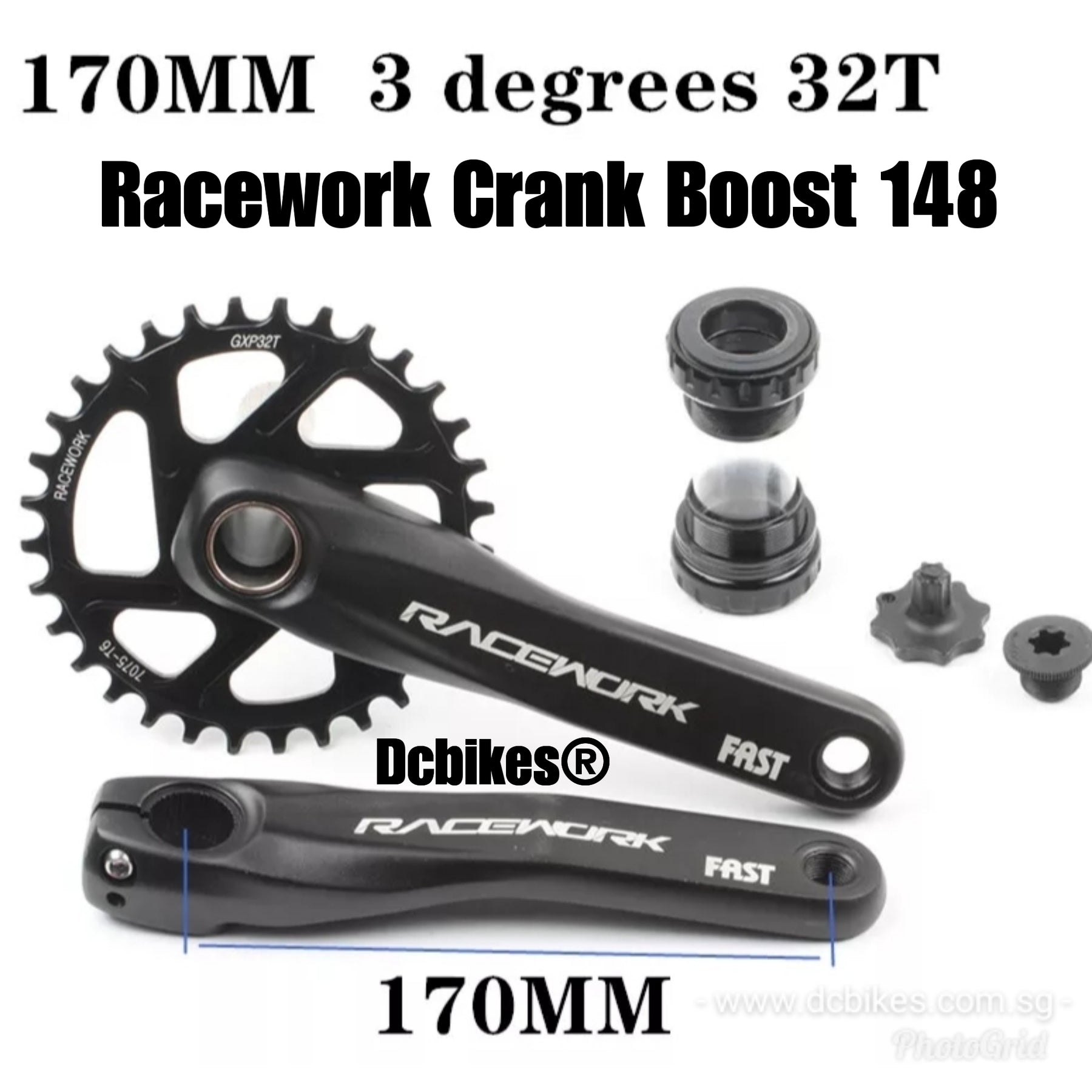 Racework Boost 148 Hollowtech Crank-32T/34T/36T/38T Chain Ring 3mm + B –  Dcbikes