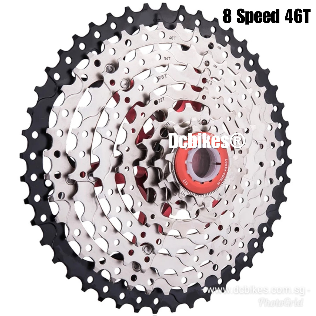 8 Speed 11T 46T Wide Ratio MTB Silver Cassette Dcbikes