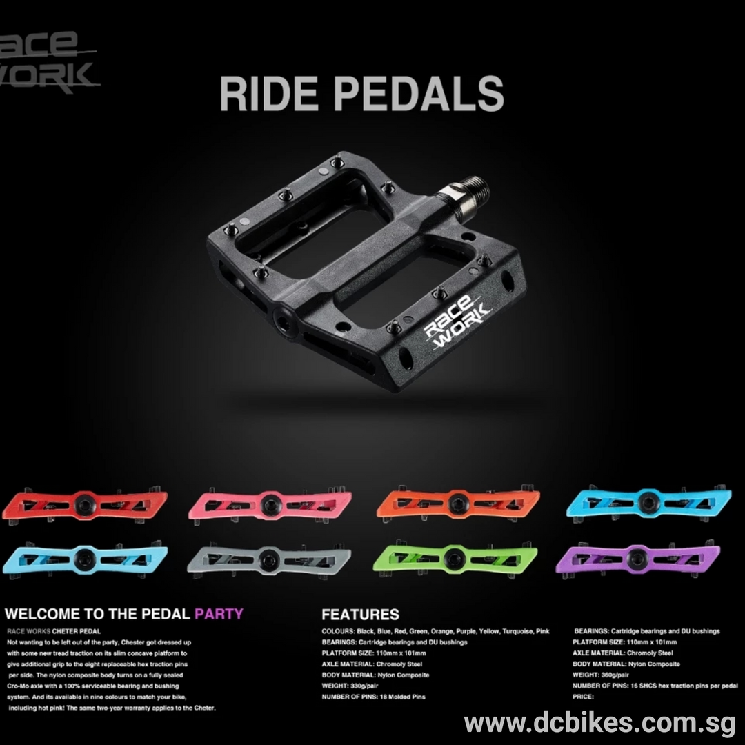 racework pedal Racework Composite MTB Bicycle Flat Pedals – Dcbikes