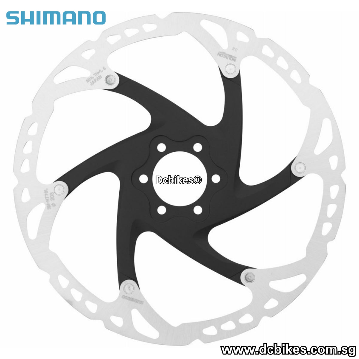 Shimano 160mm | 180mm | 203mm SM-RT76 6 Bolt Brake Floating Disc Rotor ...