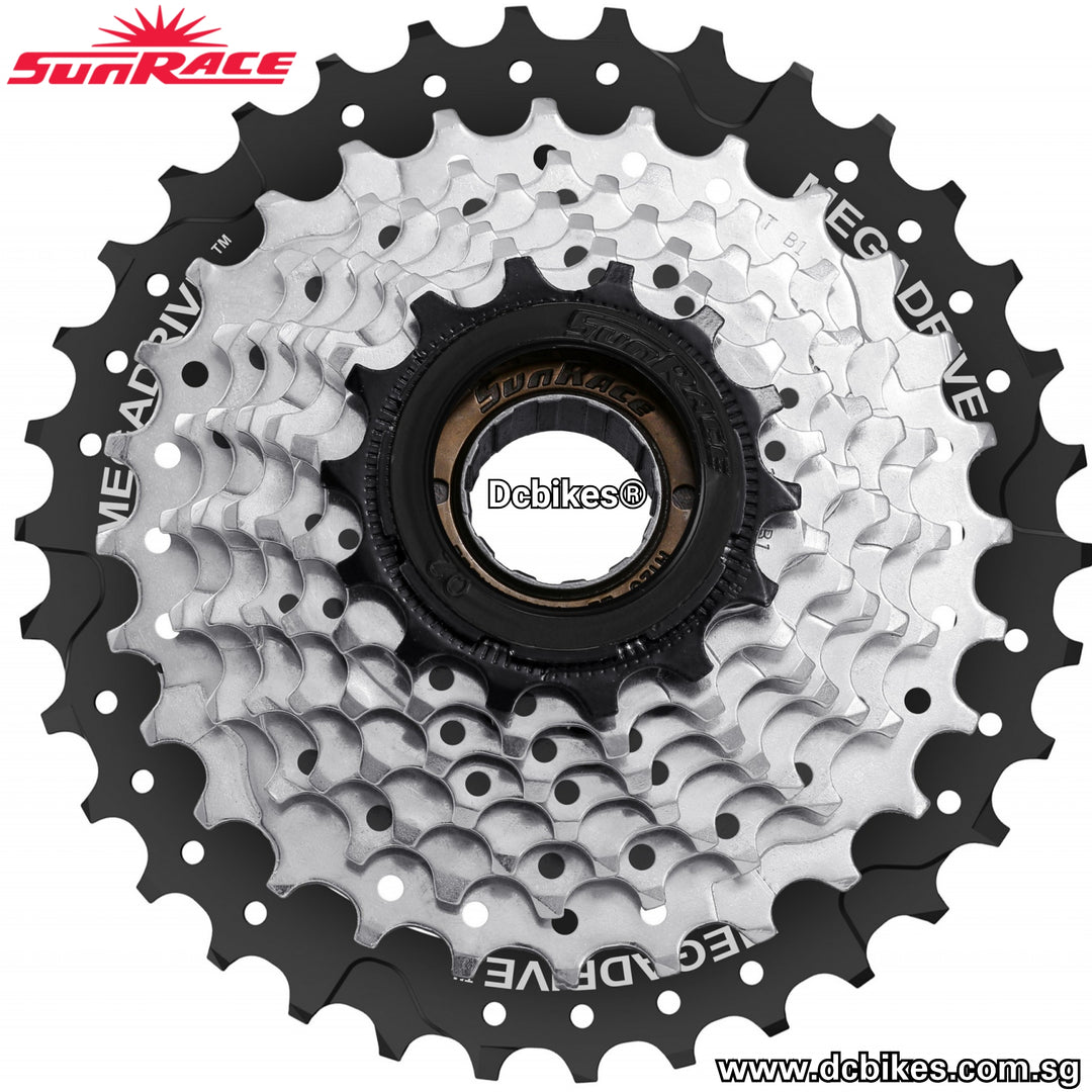 Sunrace 8 Speed 13T - 34T MFM56 Megadrive Silver/Black Freewheel
