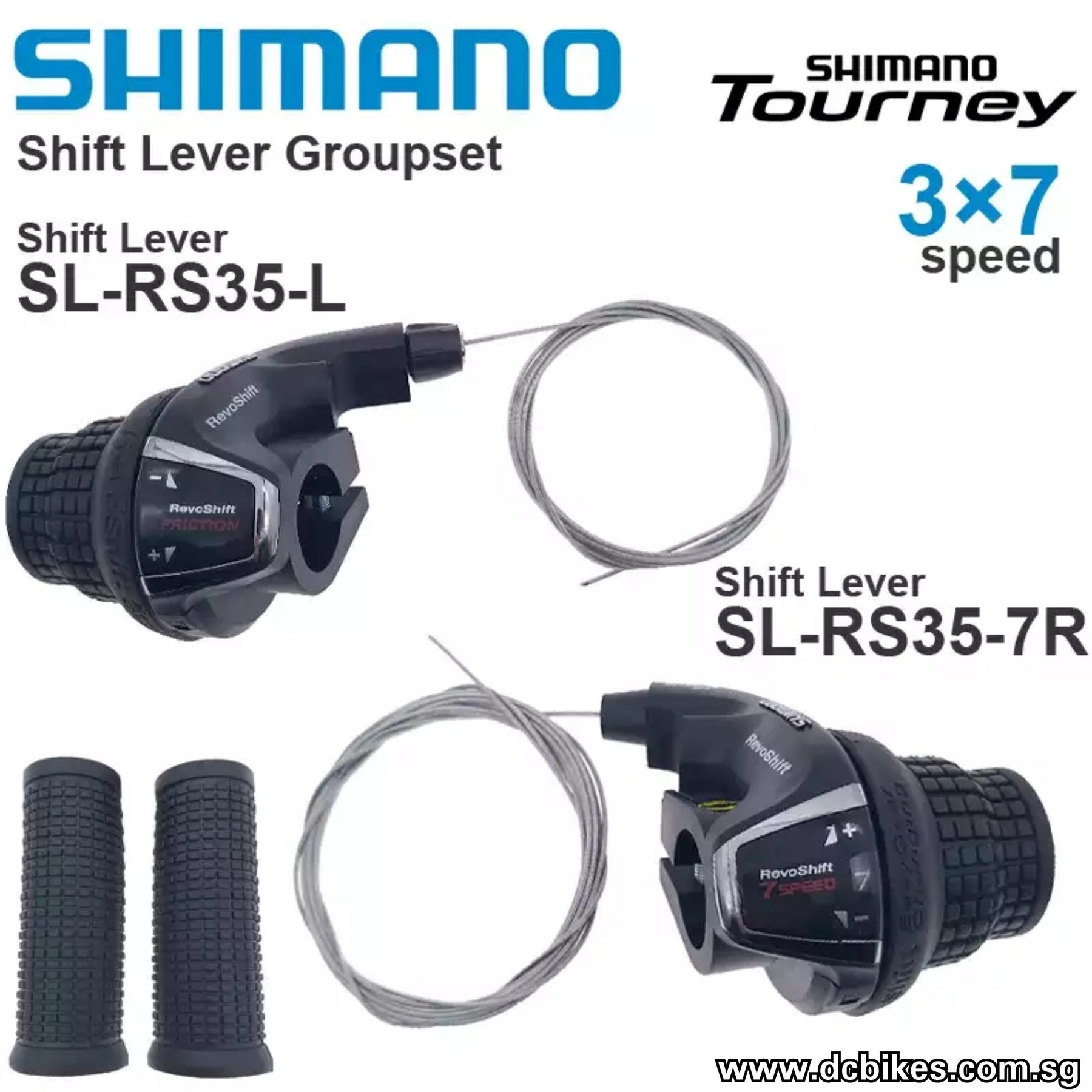 Shimano RevoShift SL-RS35 - Manettes De Vitesse Twist Grip 3x7 Shimano RevoShift SL-RS35 - Manettes De Vitesse Twist Grip 3x7