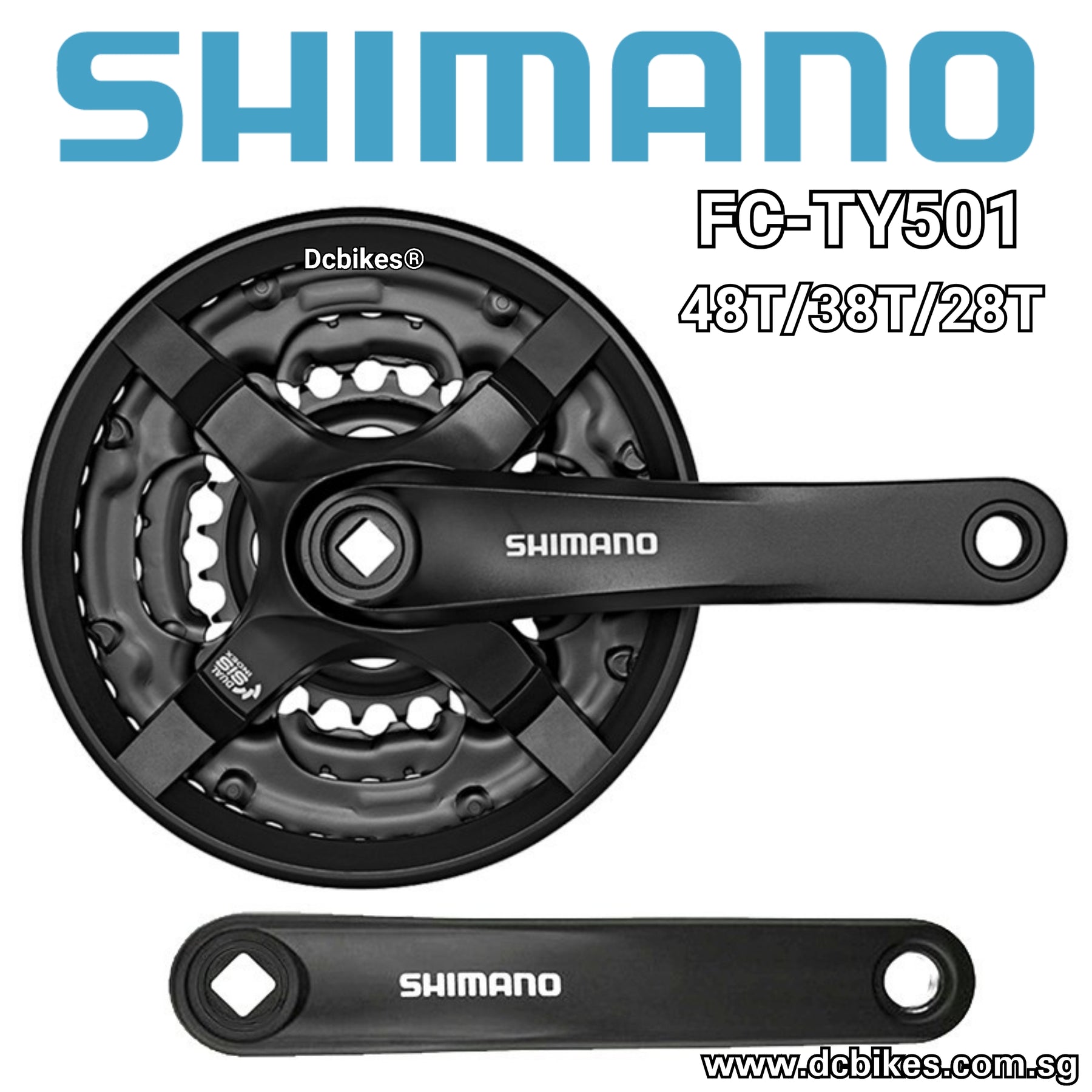 Shimano Tourney 48T-38T-28T TY501 Triple Square Tapered Crank