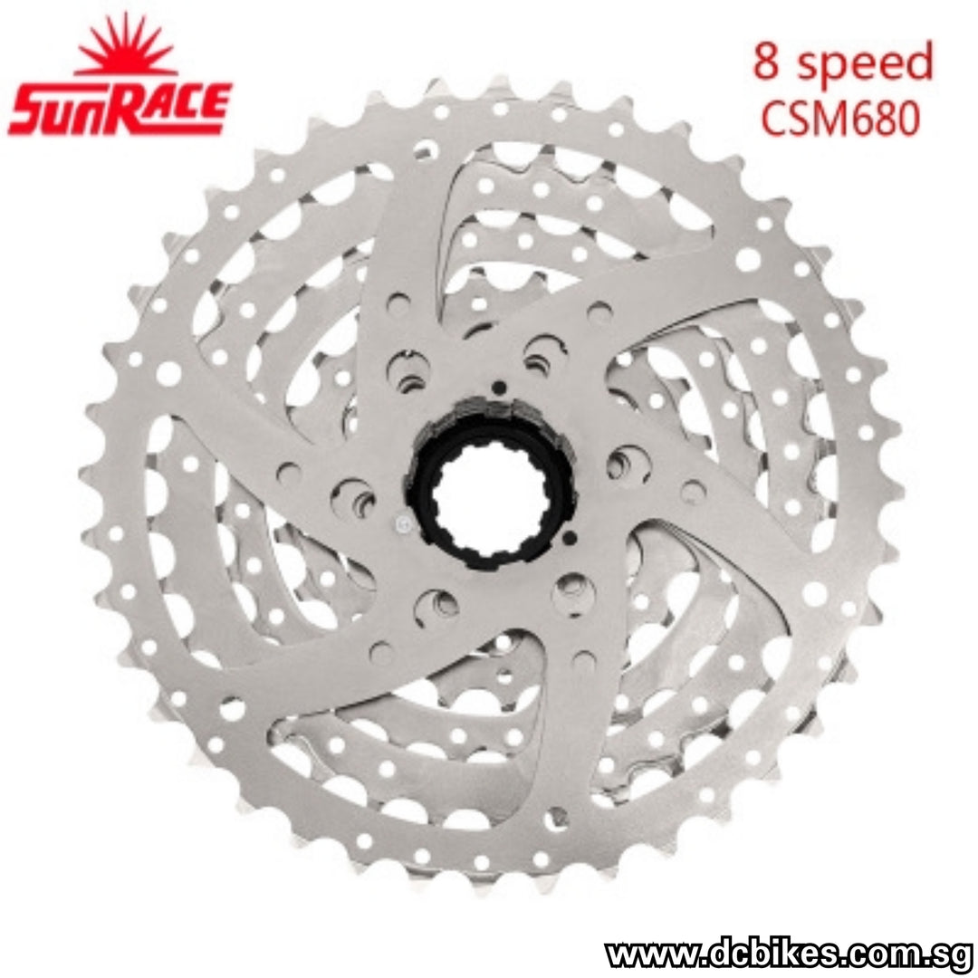 Sunrace 8 Speed 11T - 40T Wide Ratio Black | Silver HG
