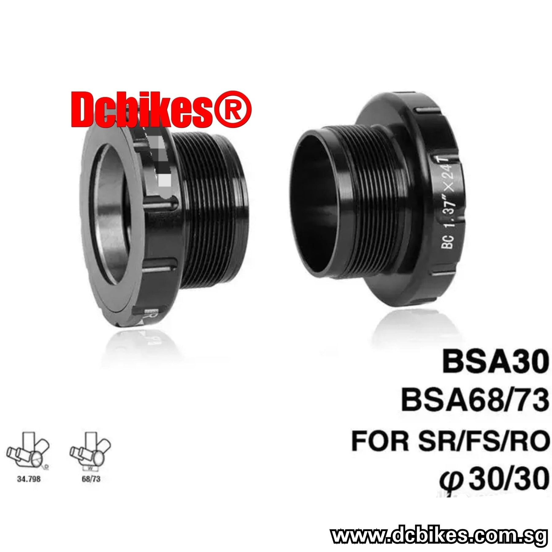 RaceFace CINCH Bottom Bracket: BSA 73mm Shell x 30mm Spindle, External
