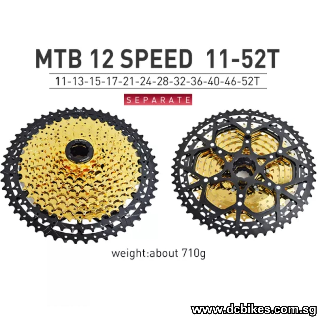 Gold 12 Speed 11-50T | 52T Wide Ratio HG Cassette – Dcbikes