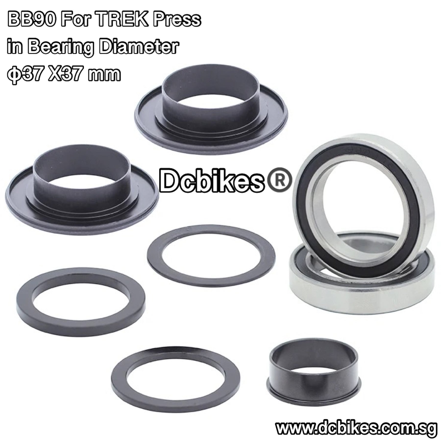 BB90 TREK 37mm Bottom Bracket BB Press Fit Ceramic Bearing For Shimano 24mm Sram GXP 22mm Crank