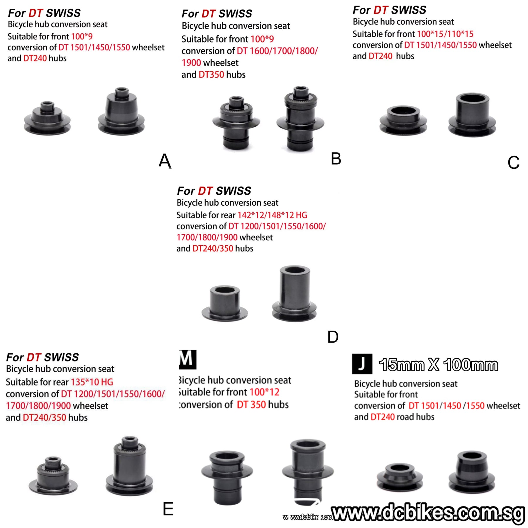 Front Rear Hub QR Quick Release Thru Axle Conversion Kit Adapter End Caps For DT