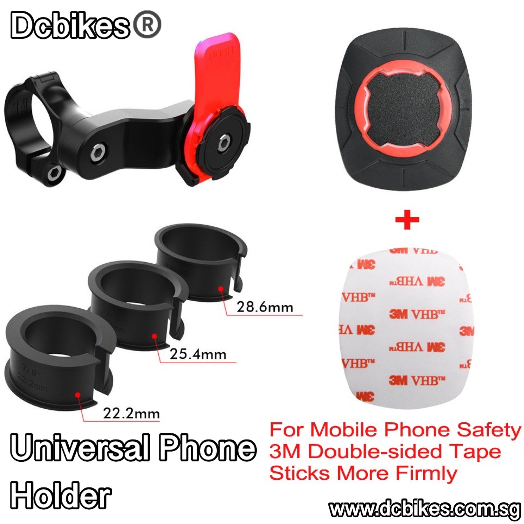 Bike Phone Holder, Motorcycle Phone Holder, 360-degree Rotatable