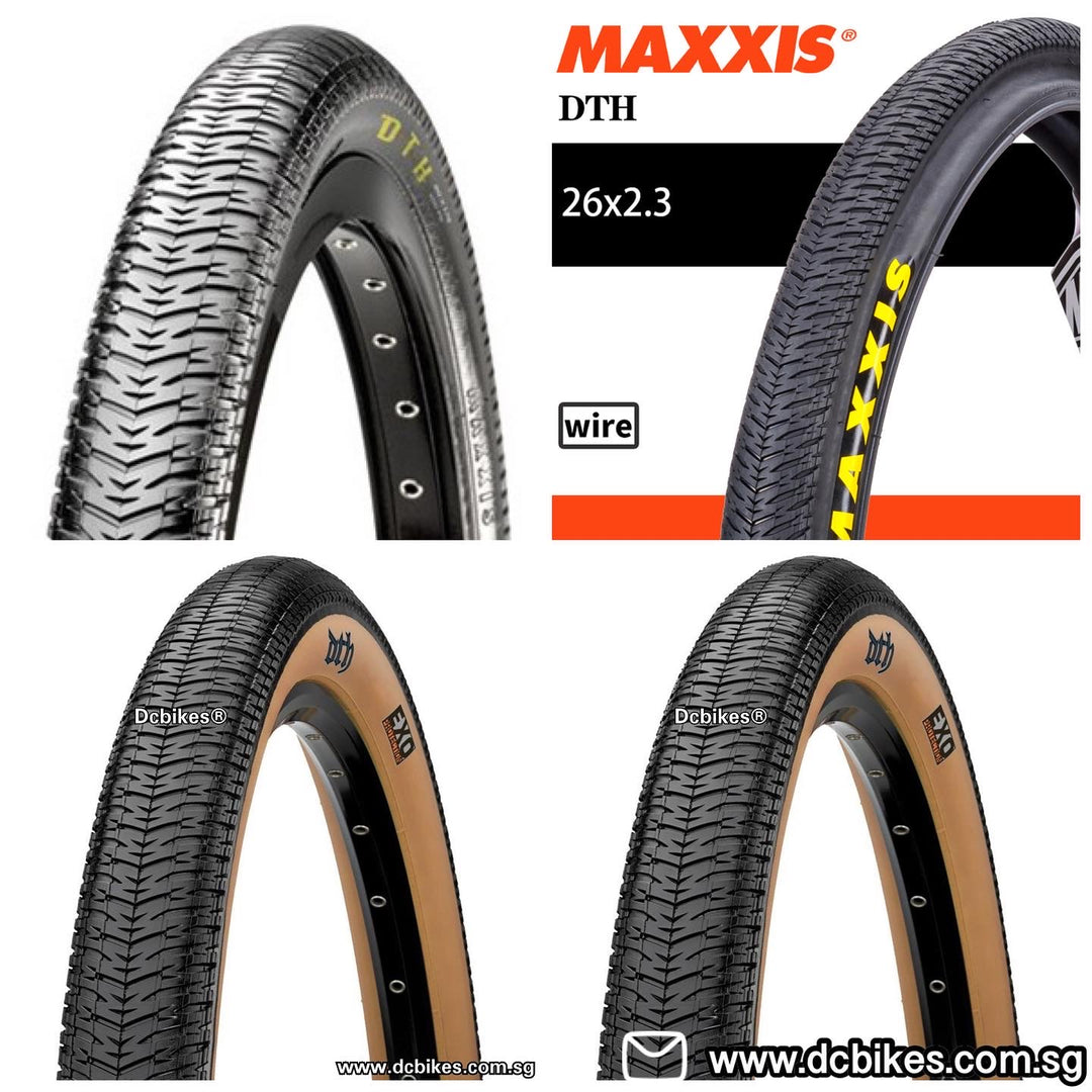 Maxxis 26 X 2.15 Folding DTH 26 X 2.3 Wired Black/Brown Skinwall DTH T –  Dcbikes